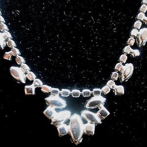1950's Rhinestone Choker Necklace, Very Good Condition, Hook Closure...maximum, 15" long image 4