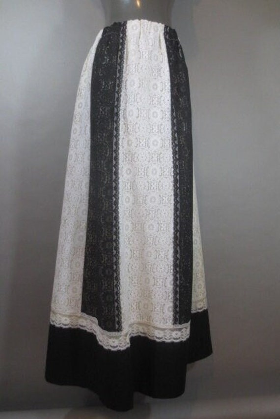 Vintage TUMBLEWEEDS Maxi Skirt, Black and White Pa