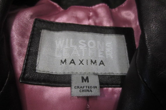 Woman's Black Leather Jacket, WILSON LEATHER Maxi… - image 6