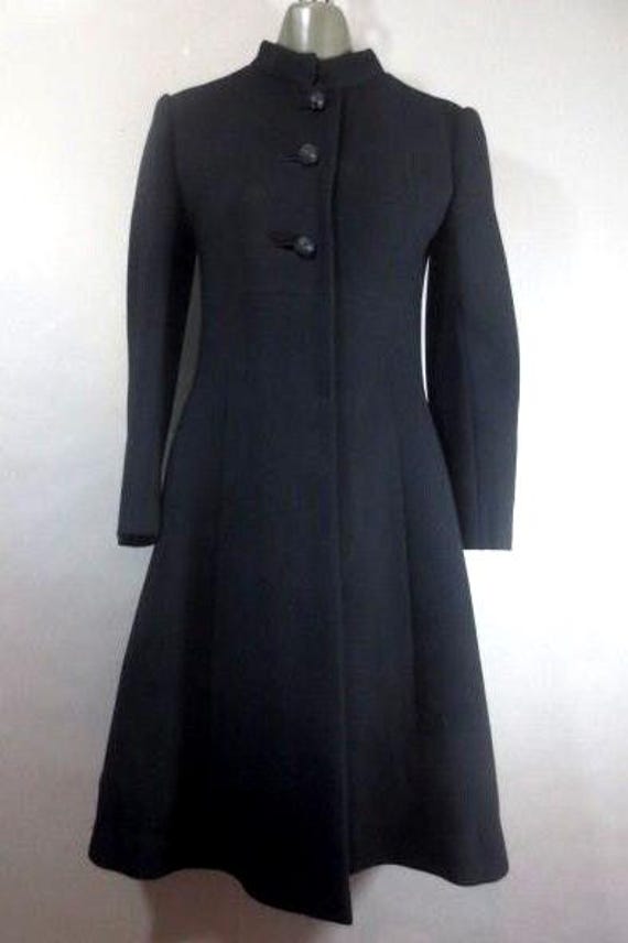 1940's French Wool Princess Coat, Tailored A-Line… - image 1