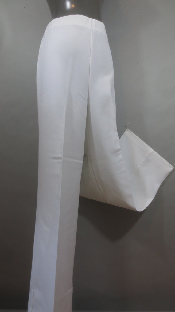 Vintage 1970's DONNKENNY White Polyester Pants, W… - image 3