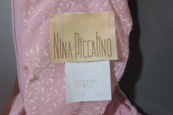 Vintage 1980's NINA PICCALINO, Dress, Pink With W… - image 9