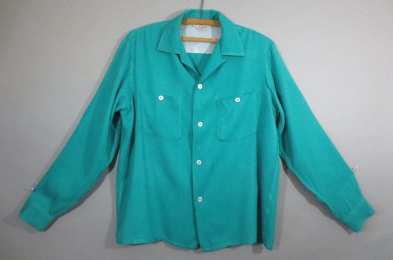 Vintage 1950's Rayon Gabardine Shirt, PENNEY'S Tow