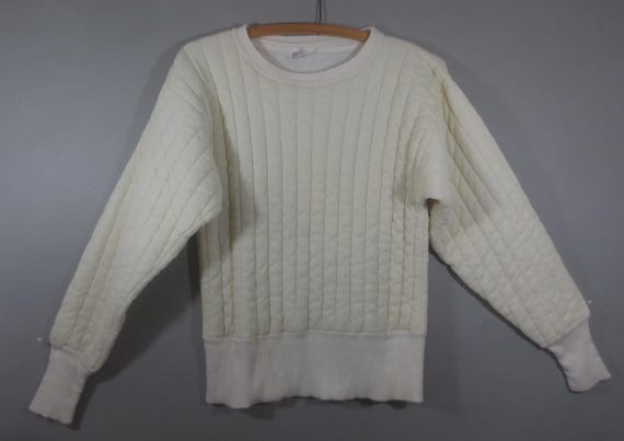 1960-70's Quilted Nylon Top, Thermal Cotton Lining, Pullover, Crew Neck, SEARS Men's Shop, Small