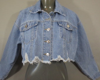 crop top jeans jacket