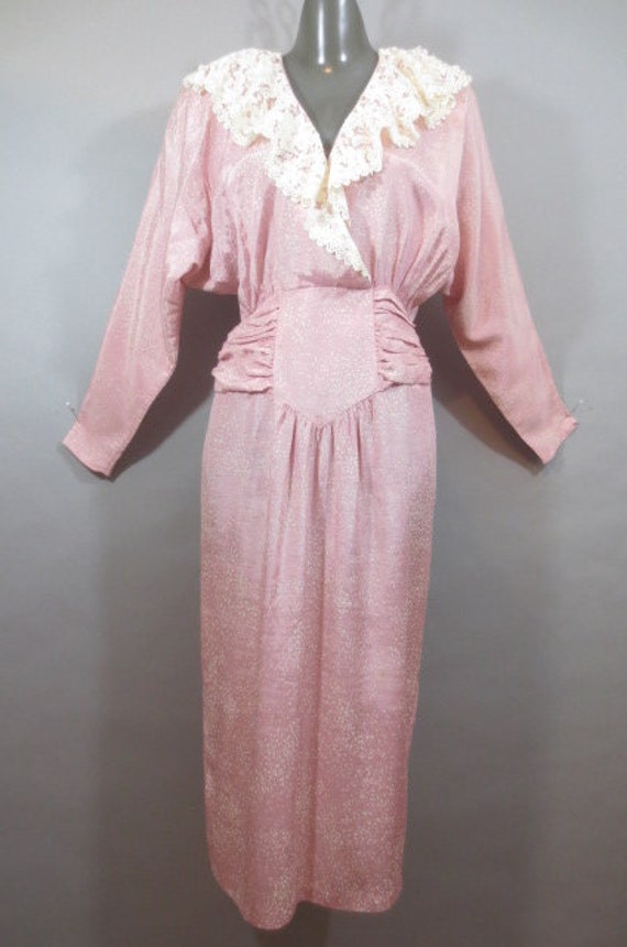 Vintage 1980's NINA PICCALINO, Dress, Pink With W… - image 3
