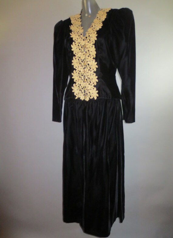 Vintage 1980's,Scott McClintock Dress,2 Piece Velv