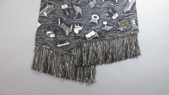 Vintage Opera Scarf, NICK & NORA NYC, Fringed Nec… - image 3