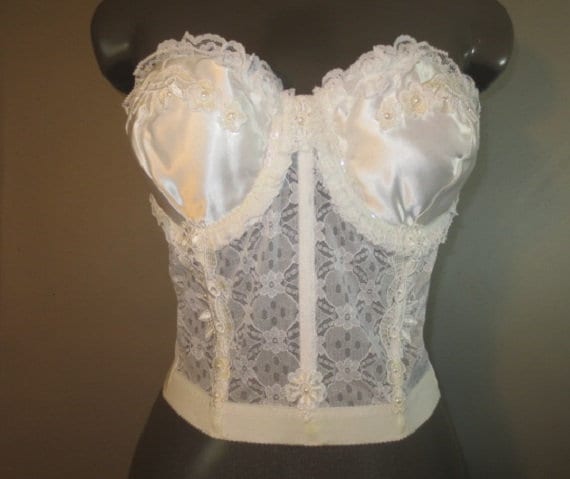 Fredericks of Hollywood Corset 36,Hook,Eye,Lace,Bra,Ladies,Button,Size 36,New