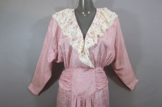 Vintage 1980's NINA PICCALINO, Dress, Pink With W… - image 2