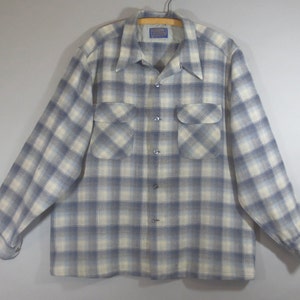 トップス 60s PENDLETON SHADOW PLAID WOOL SHIRT Vintage 1960-70's PENDLETON Wool Shirt, Shadow Plaid, Flap Pockets