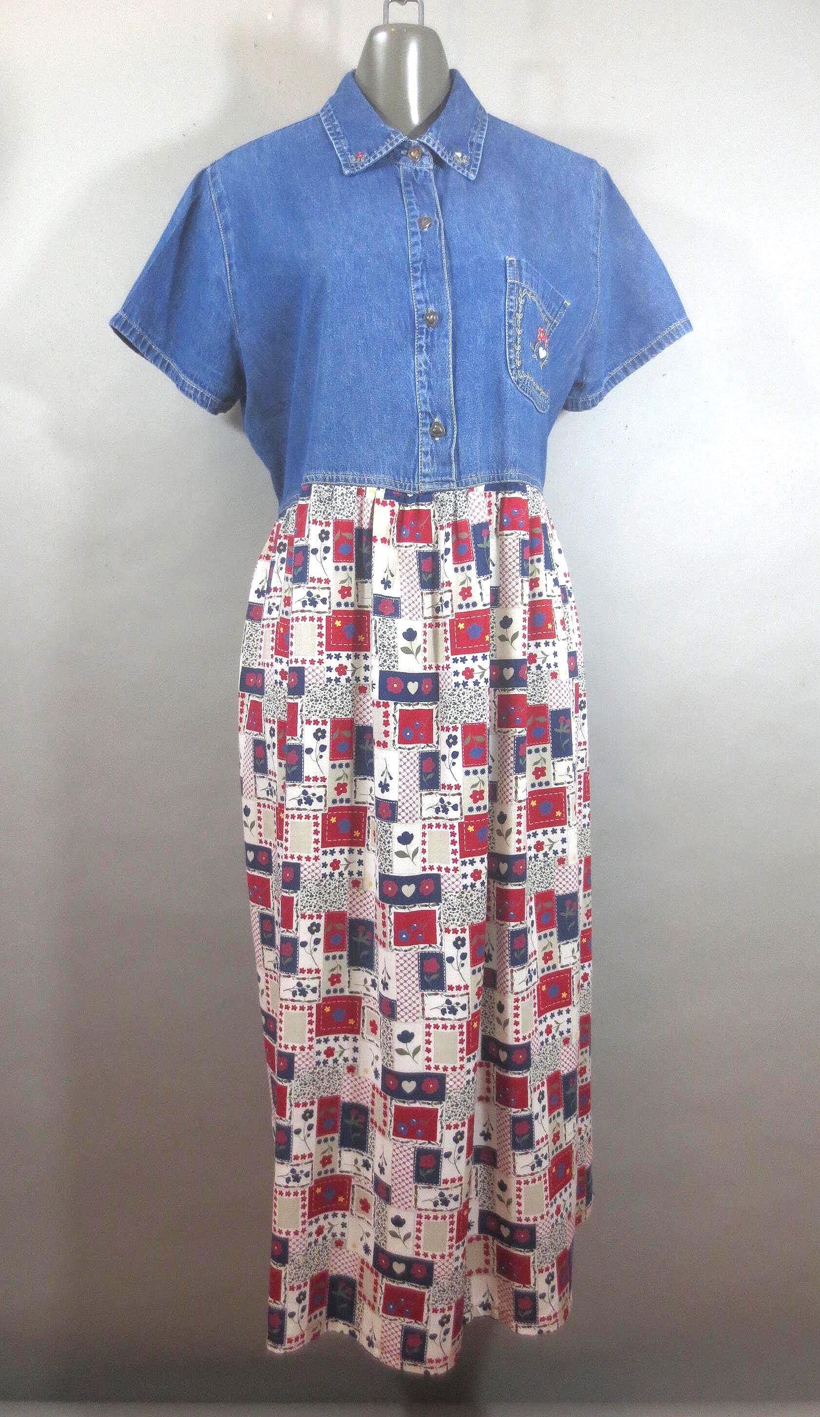 70s Denim Dress - Etsy