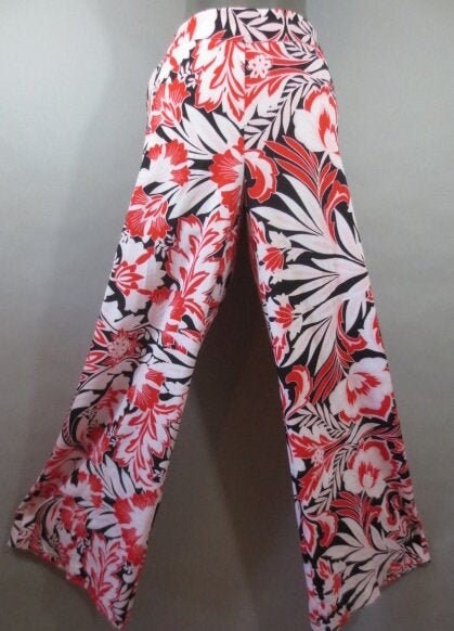 New York and Co Wide Leg Pants Part Elastic Waist Floral | Etsy