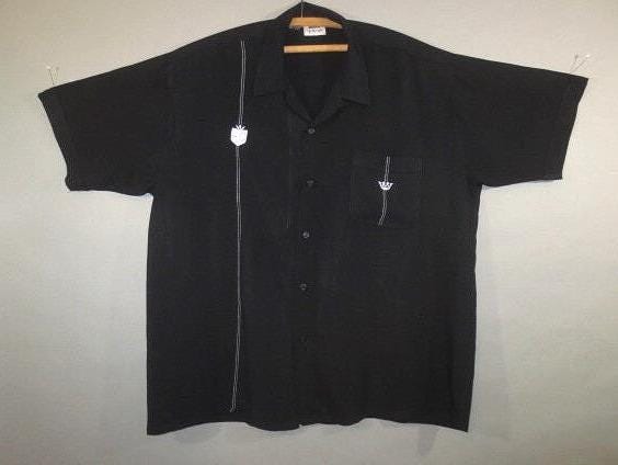 トップス 500862 CKC CLASSICS by Kennington Vintage 1960's CKC Classics KENNINGTON Shirt, Rayon, Black