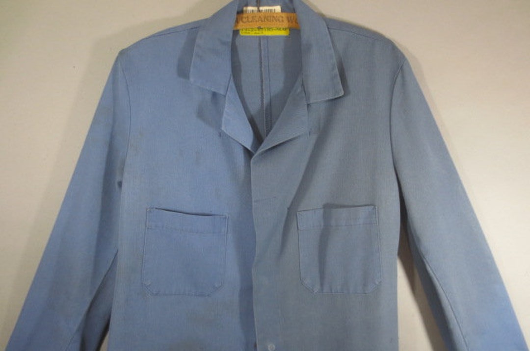 Vintage Work Wear Lab Coat, Mechanics Utility Smock, Lots of Stained ...