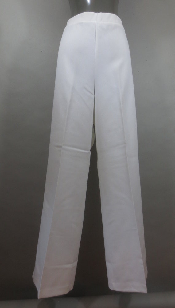 Vintage 1970's DONNKENNY White Polyester Pants, W… - image 1