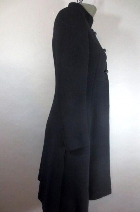 1940's French Wool Princess Coat, Tailored A-Line… - image 8