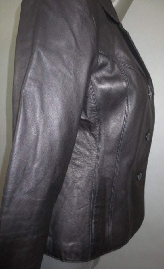 Woman's Black Leather Jacket, WILSON LEATHER Maxi… - image 3
