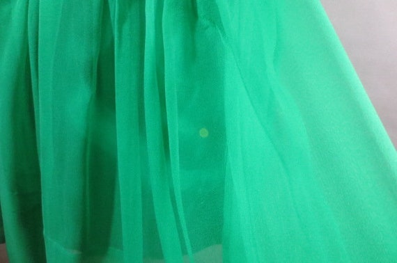 Vintage 1960's Prom Dress, Green Brocade with Chi… - image 8