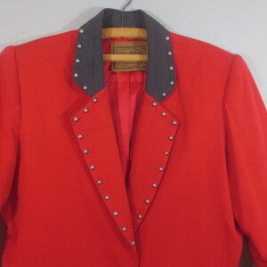 Western Jacket, SADDLE RIDGE, Vintage Collection, Silver Metal Studs and Button, Rayon Wool Blend, Med. image 2