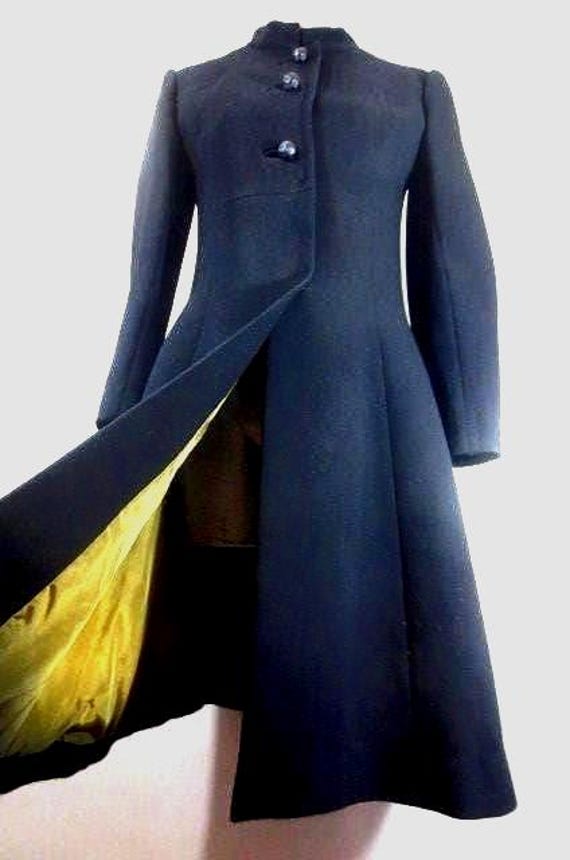 1940's French Wool Princess Coat, Tailored A-Line… - image 3