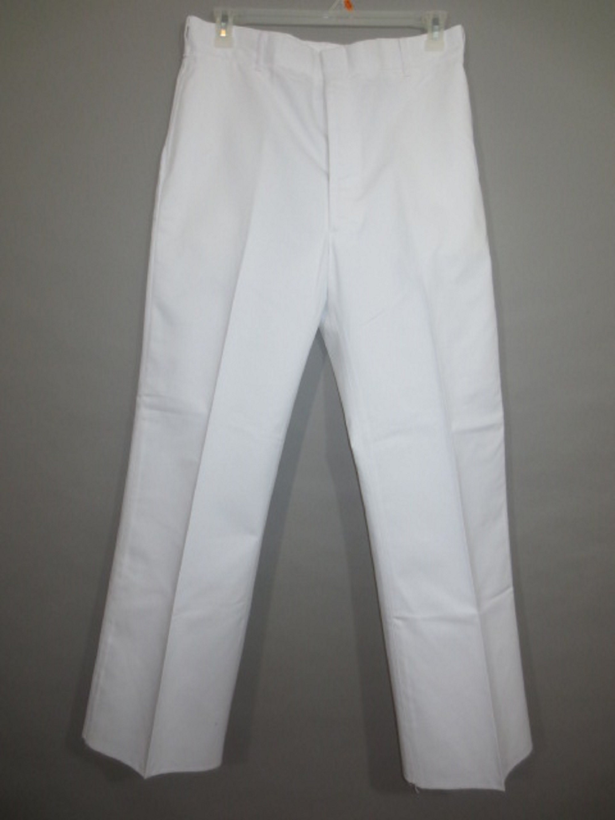 Vintage US Navy White Dress Pants Navy Trousers Unhemmed Etsy UK