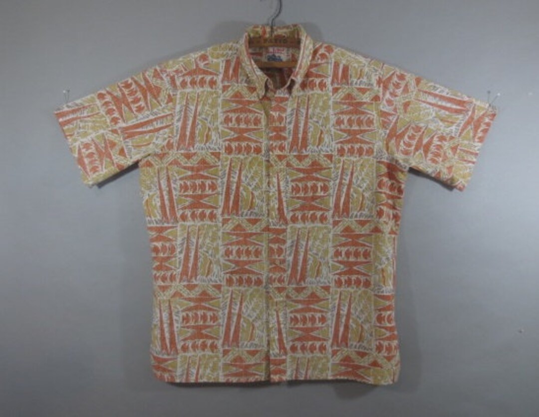 Reyn Spooner ALFRED SHAHEEN All-over Print Pullover Button-Down Hawaiian Aloha Shirt Men's L /eaa453771