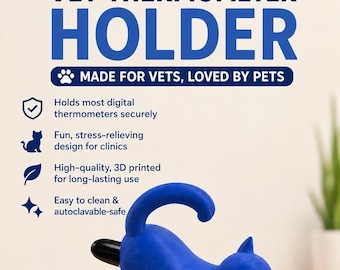 Veterinary Thermometer Holder | Stretching Animal Desk Organizer | Vet Clinic Decor | Custom 3D Printed
