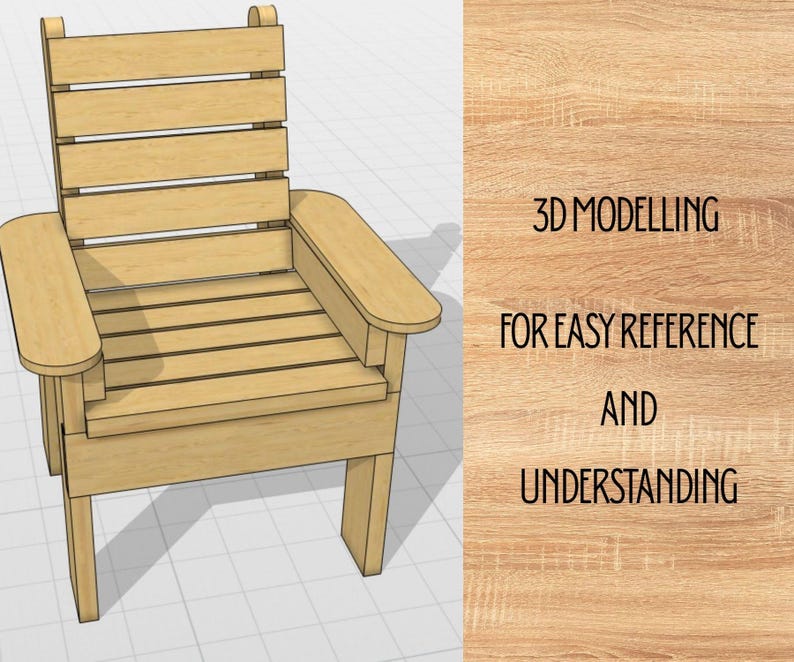 DIY Outdoor Chair Plans PDF | Beginner Woodworking Patio Chair | Garden ...