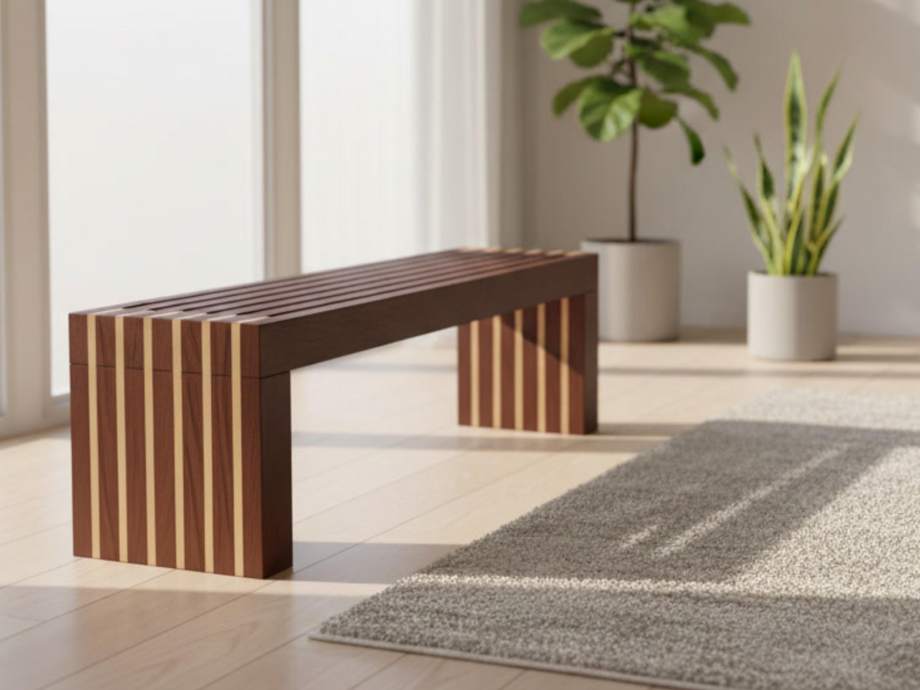 DIY Outdoor Bench Plans PDF | Easy Slat Bench | Modern Garden Patio ...