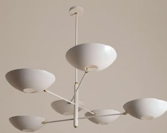 Starburst Sputnik Ceiling Light Brass Mid Century Modern Chandelier Fixture