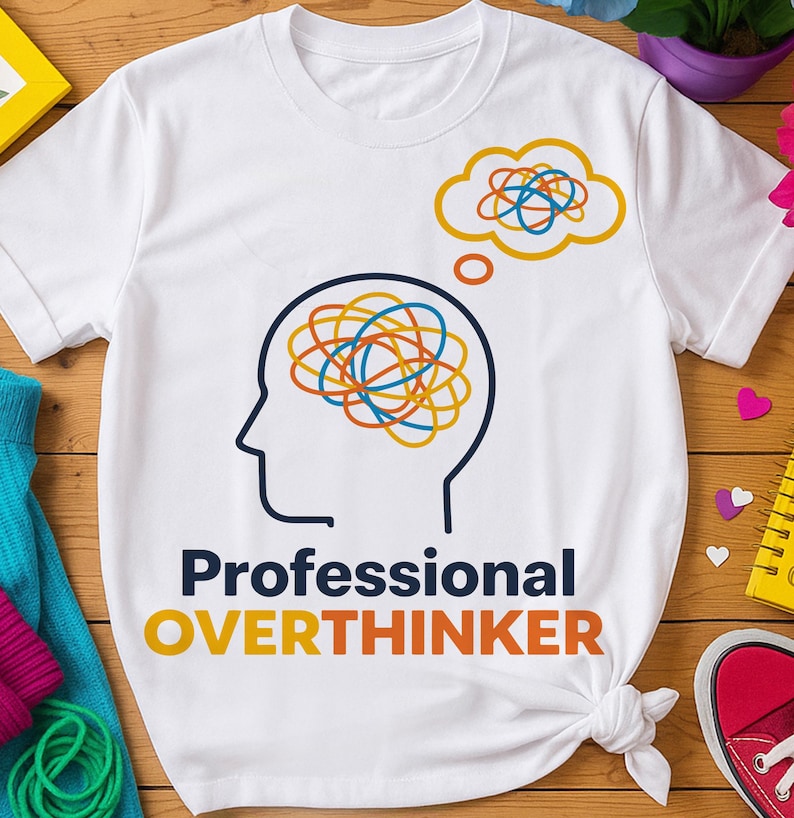 Overthinker Text Professional Overthinker SVG Cut File for Cricut & DXF Silhouette ...