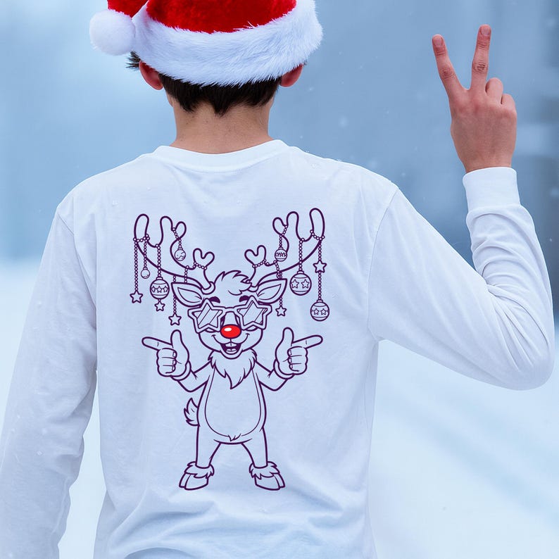 Distressed Rudolph Svg Cool Rudolph Red Nose Reindeer SVG Cut File | One-color Cricut ...