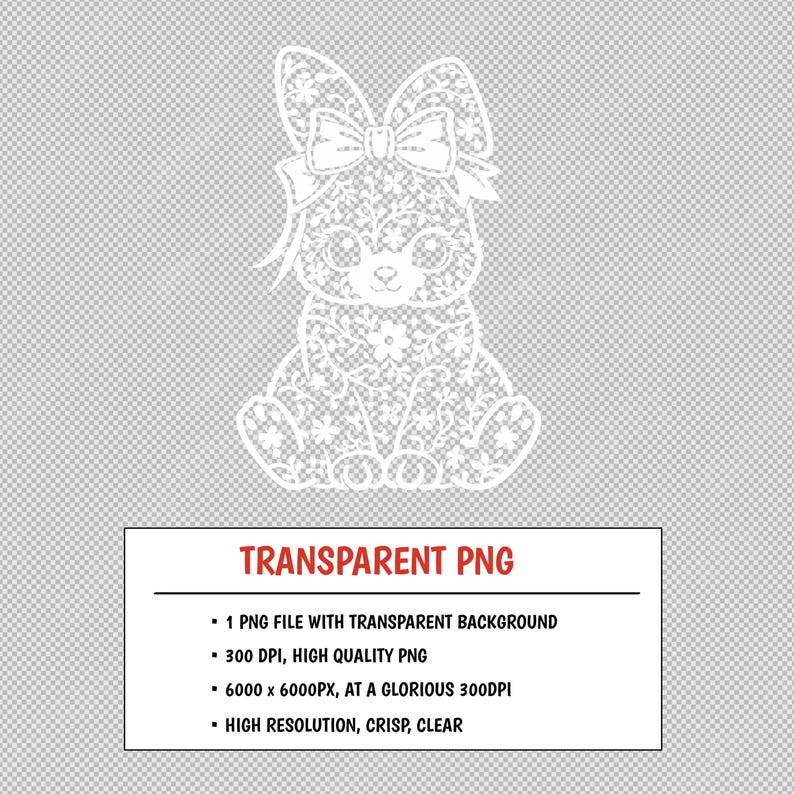 Easter Bunny Svg_cricut Cut File | One Color Floral Bunny Outline With ...