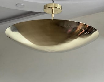 Raw Brass Sputnik Chandelier | Mid Century Modern 6-Light Flush Mount