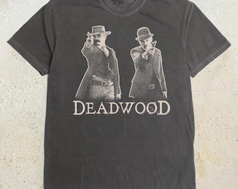 Vintage Deadwood tv-showshirt, Timothy Olyphant Tee, Seth Bullock Al Swearengen grafisch T-shirt, cowboy Cinema-T-shirt, HBO-serie fan cadeau