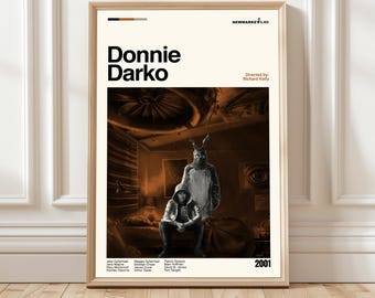 Donnie Darko Movie Poster, Mid-Century Modern Art, Minimalist Movie Print