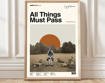 All Things Must Pass – George Harrison Poster, Mid-Century Modern Art, Minimalist Poster