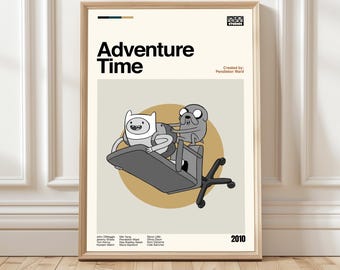 Poster sur toile animée Adventure Time - Décoration pour chambre à coucher, bureau, chambre - Cadeau sans cadre - 20 x 30 cm