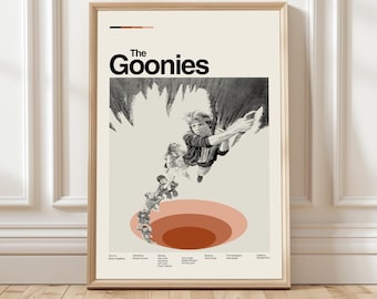 The Goonies Movie Poster, Mid-Century Modern Art, Minimalist Movie Print