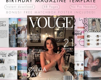 Birthday Magazine Template for Best Friend | Editable Canva Gift | Personalized Girl Birthday Keepsake