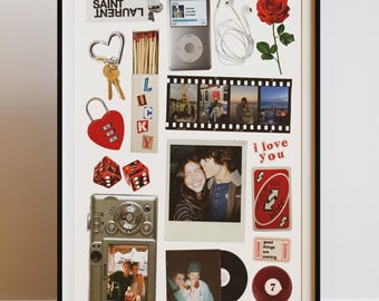 Personalized Matchbox Art Poster | Editable Canva Template | Custom Anniversary Gift for Couple | Printable and Customizable Wall Art