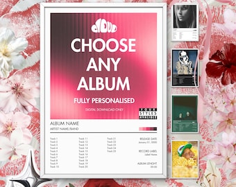 Personalized Album Poster | Personal Album Gift | Choose Your Own Album | Tracklist Poster | Music Wall Art | Home Decor | Digital Download