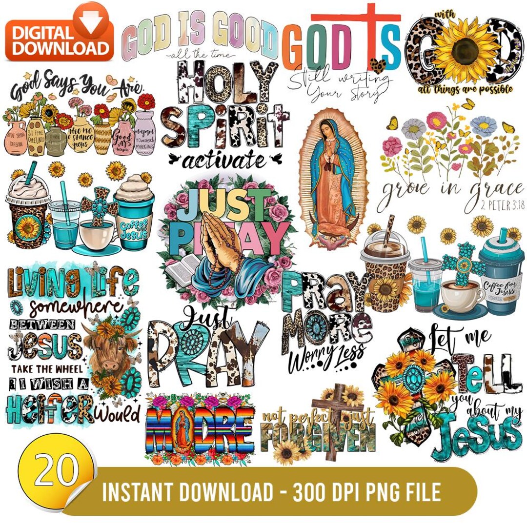 Faith PNG Clipart Bundle: Christian Bible Verse Designs (digital ...