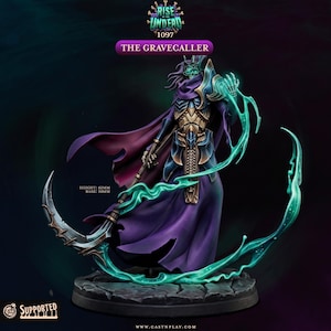 Undead Lich Miniature - Necromancer Boss med Lie för Dungeons and Dragons - Gratis Base Ingår