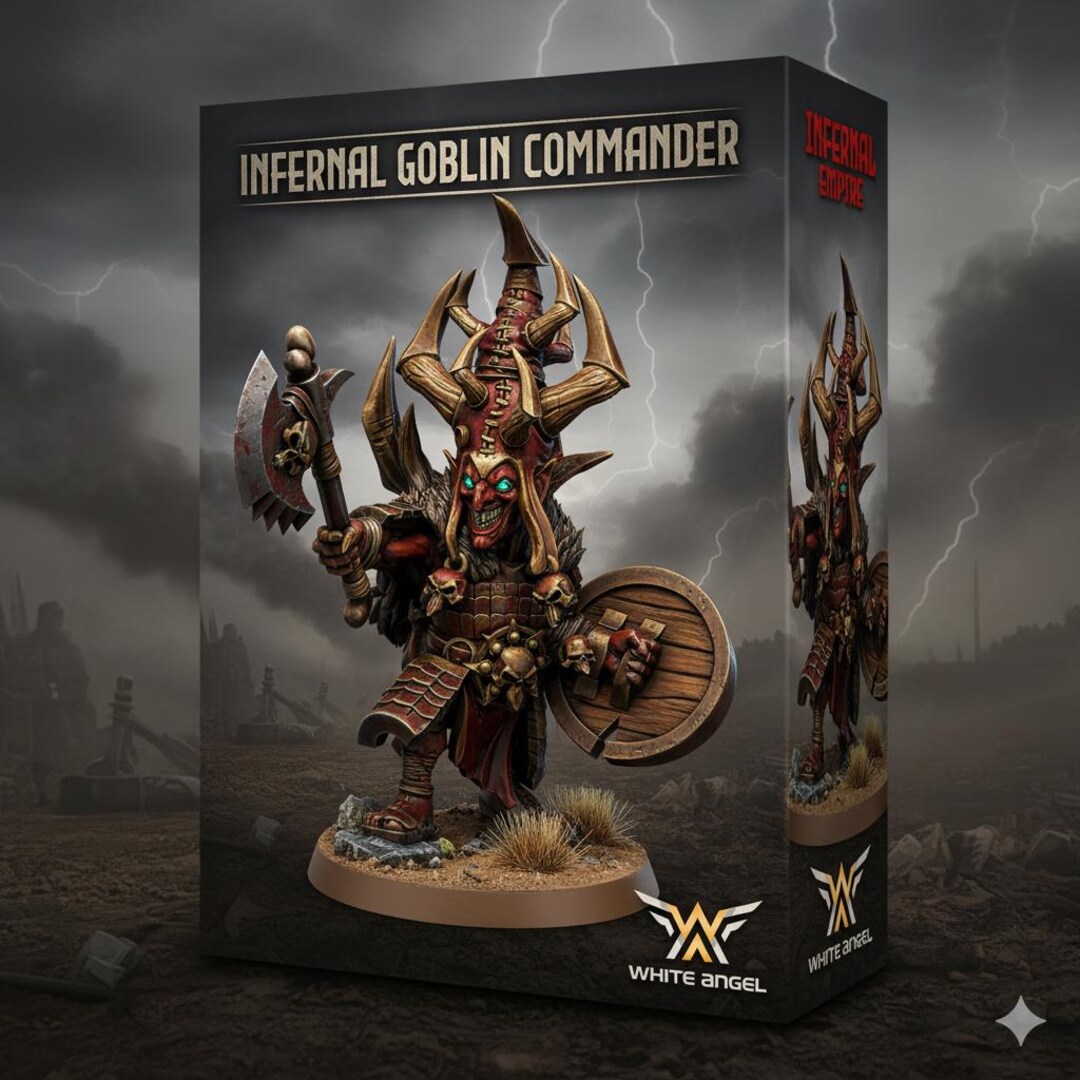 Goblin Chieftain Miniature - Infernal Goblin Commander - Includes Free ...