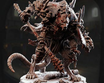 Miniatura gigantycznego szczura – szef Króla Szczurów Konigsratte – skrytka DM – DnD Pathfinder RPG – darmowa podstawka w zestawie – żywica ABS 32 mm–70 mm