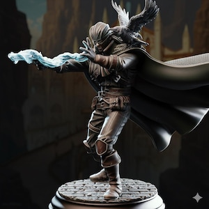 Miniatuur van een menselijke revolverheld - Crow Eyes Blind Ranger - DM Stash - Welkom in de arena - Inclusief gratis voetstuk - ABS-hars 32-70 mm
