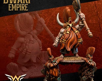 Miniatura krasnoluda – tarczownik King Killer – w zestawie darmowa podstawka – figurka fantasy RPG – żywica ABS – wysokiej jakości model 3D, 28–32 mm