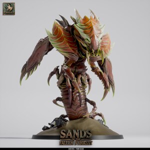 Giant Desert Insect Miniature - Ankheg Burrowing Bug -Rescale Miniatures - Sands of the Fallen Dynasty - Free 75mm Base Included - ABS Resin
